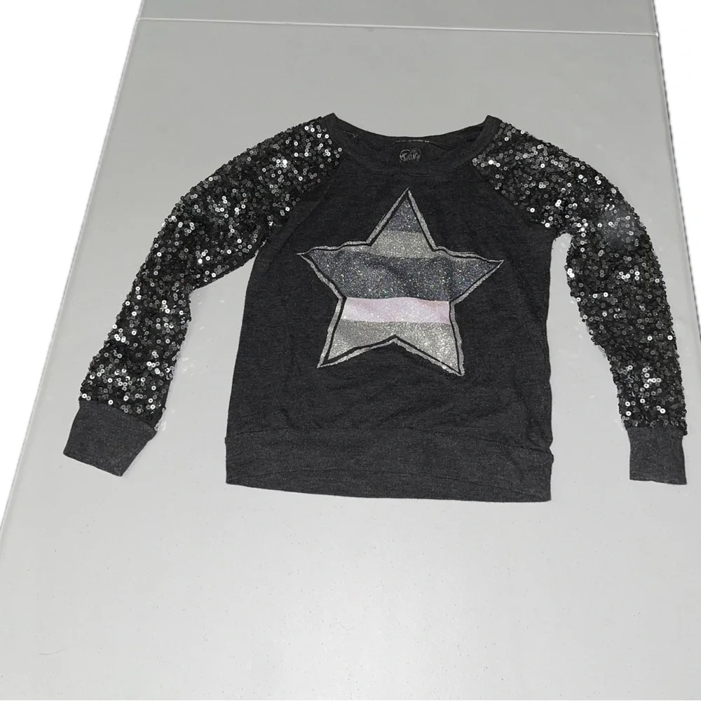💜 Justice Sequins Sparkly Graphic Shirt